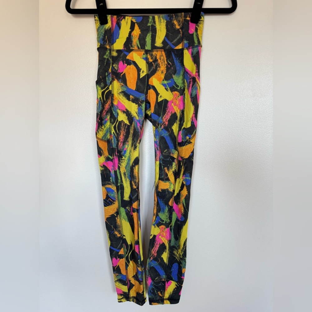 Lululemon Wunder Train High-Rise Tight 25" Undertone Black Multi Women Sz 2 EUC